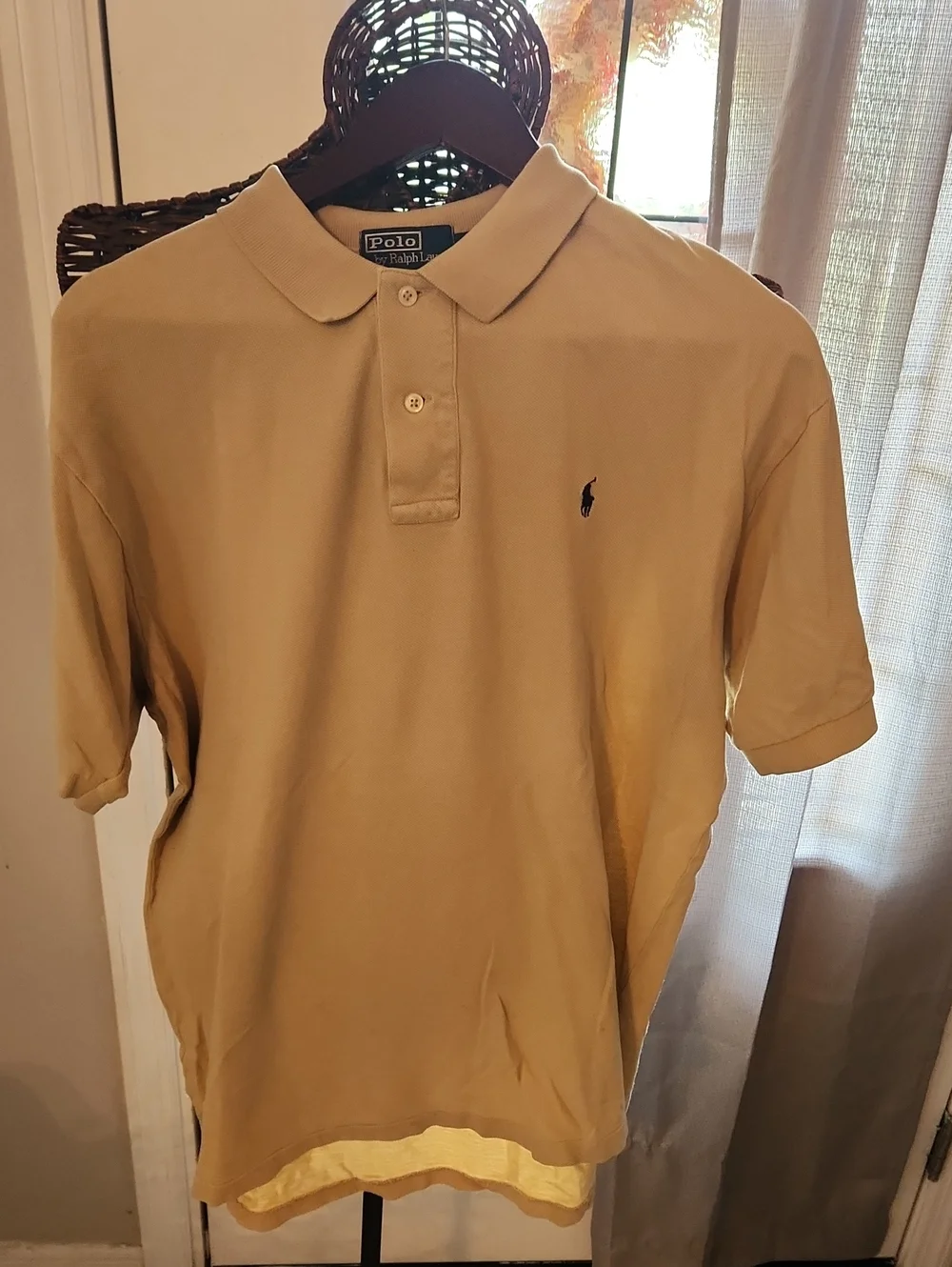 Polo by Ralph Lauren Men's Khaki Polo with Navy Pony